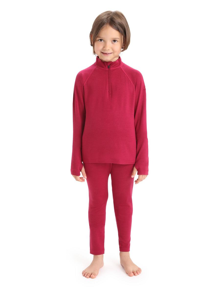 Cherry Kids' Icebreaker Merino 260 Tech Half Zip Thermal Top Long Sleeve | USA 1939SGLO